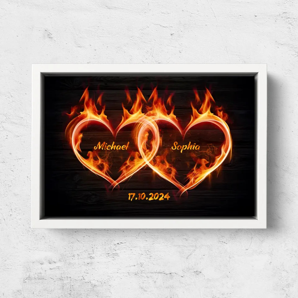 Personalized canvas “Hearts of fire”