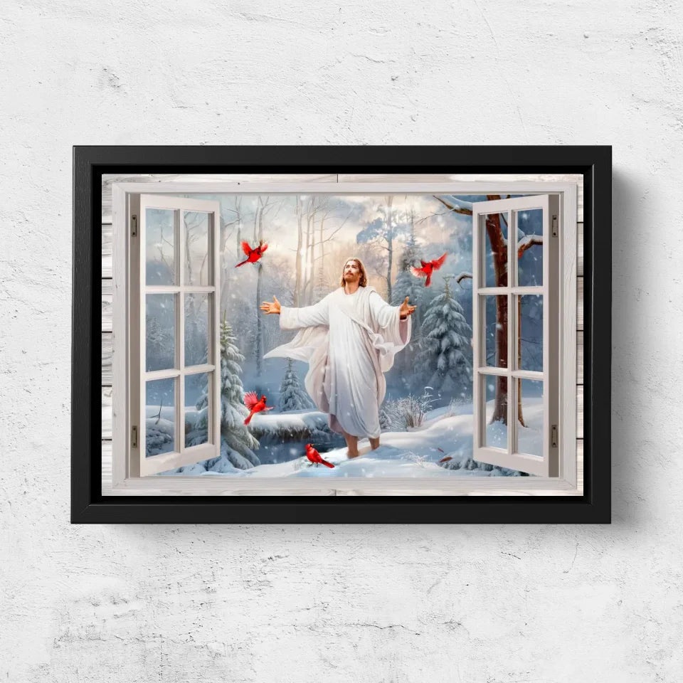 Premium Canvas "Jesus in the winter forest"