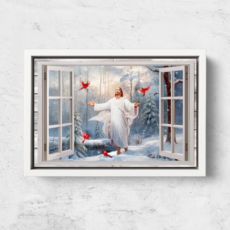 Premium Canvas "Jesus in the winter forest"