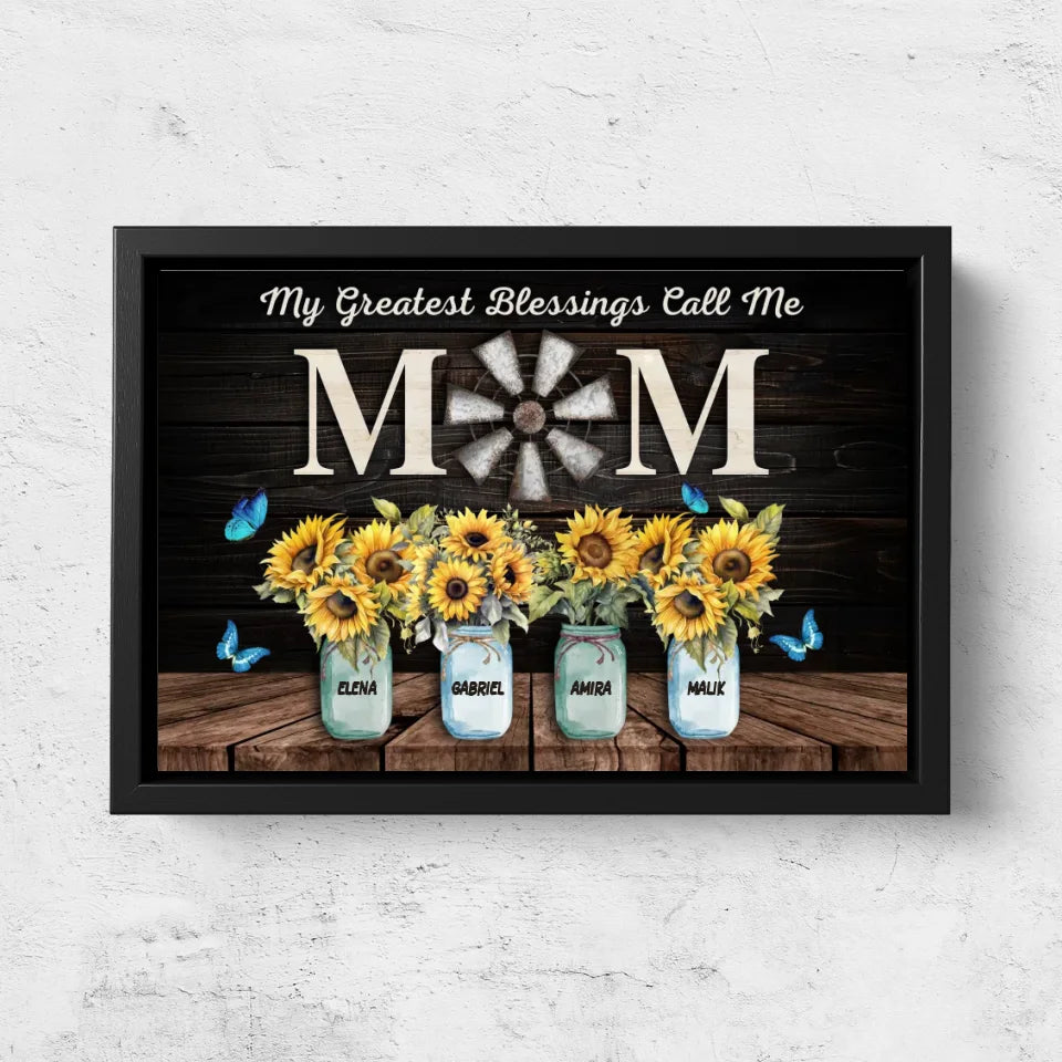 Personalized Canvas "My greatest blessings call me mom"