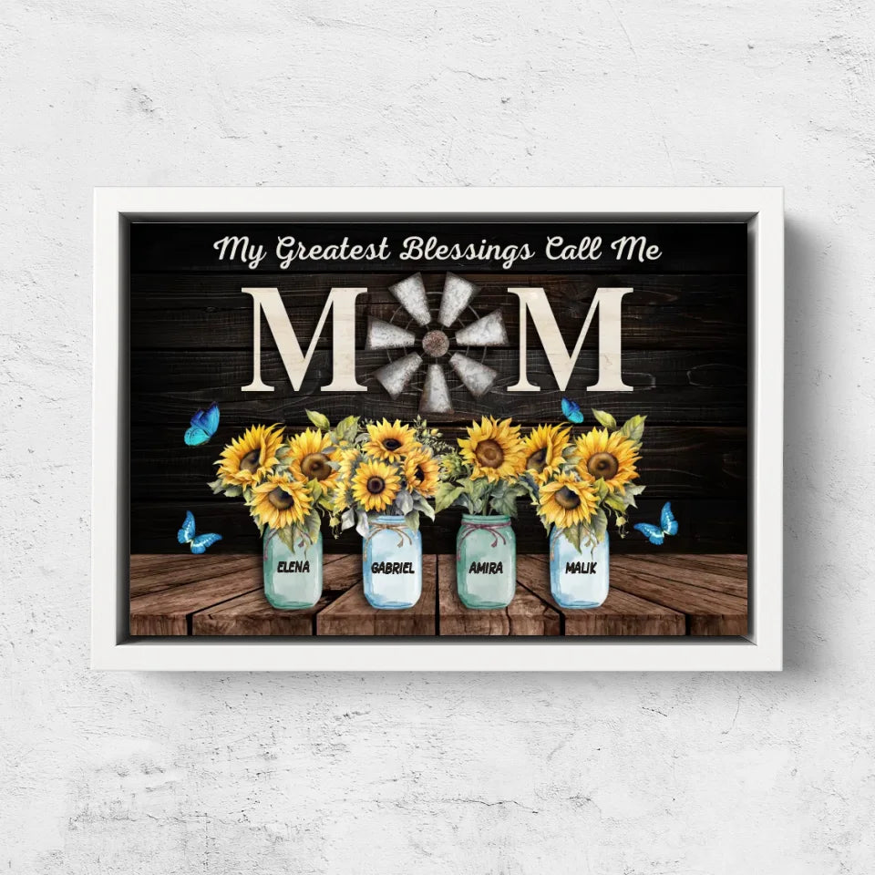 Personalized Canvas "My greatest blessings call me mom"