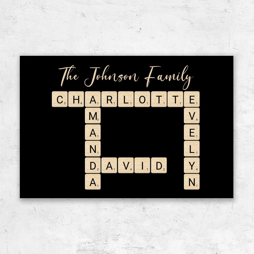 Personalized canvas “Family crossword puzzle - Horizontal”