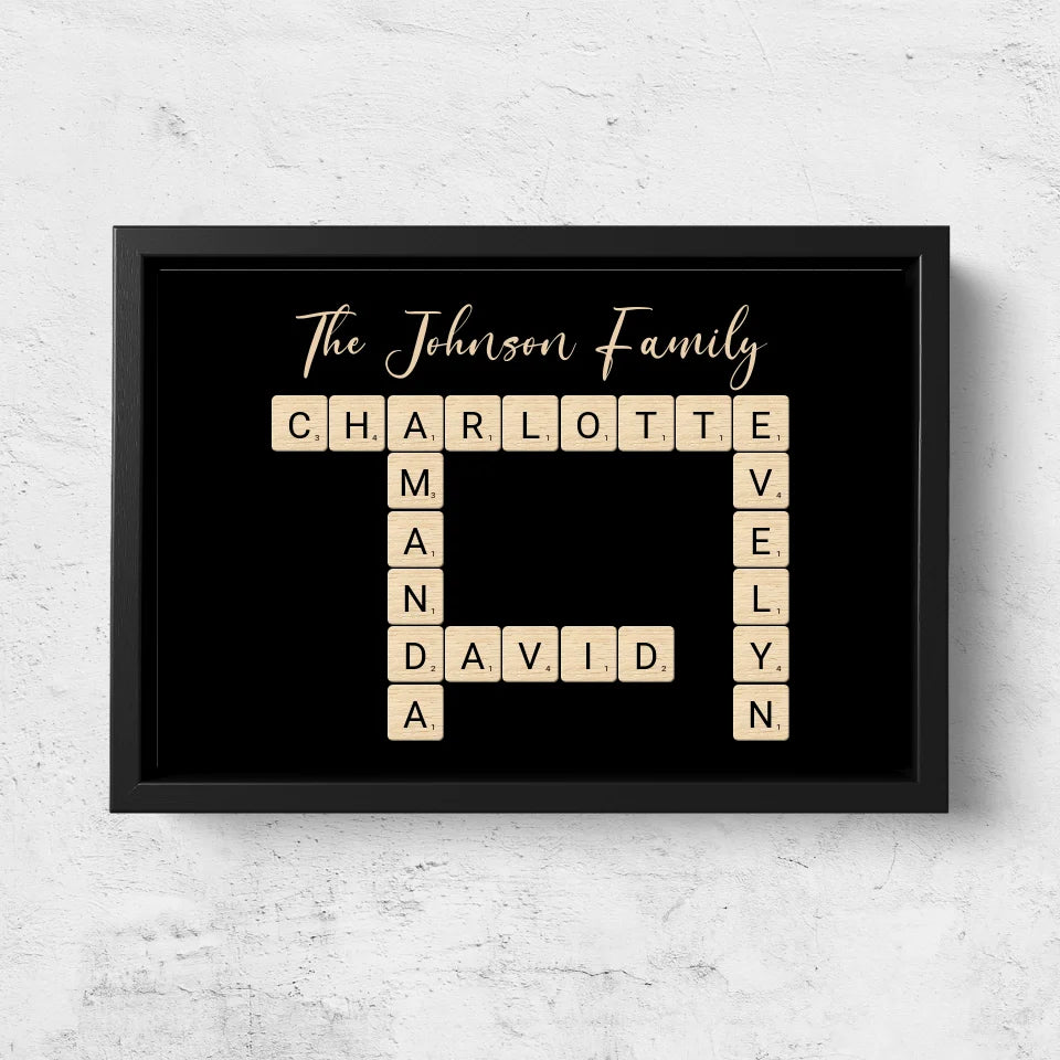 Personalized canvas “Family crossword puzzle - Horizontal”