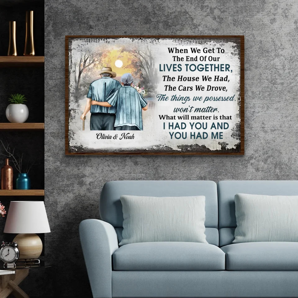 Personalized Canvas “I had you and you had me - with sunset“