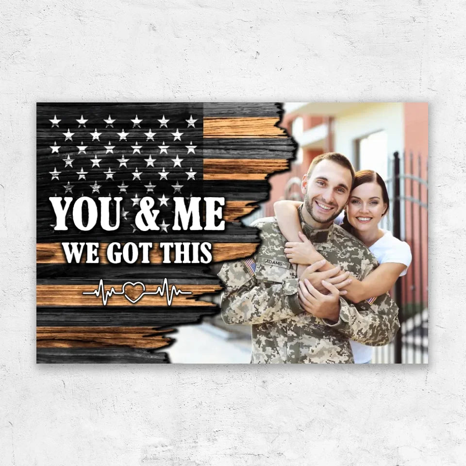 Personalized Canvas "You and me we got this - USA Flag"