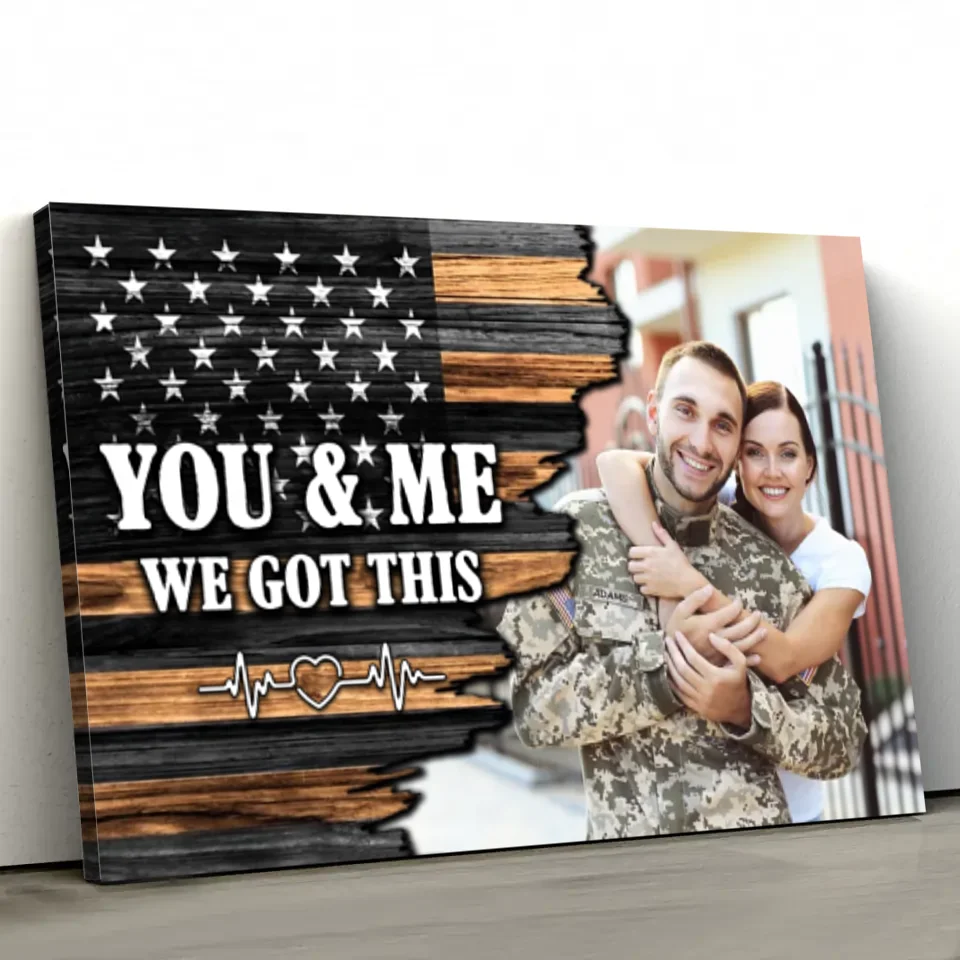 Personalized Canvas "You and me we got this - USA Flag"