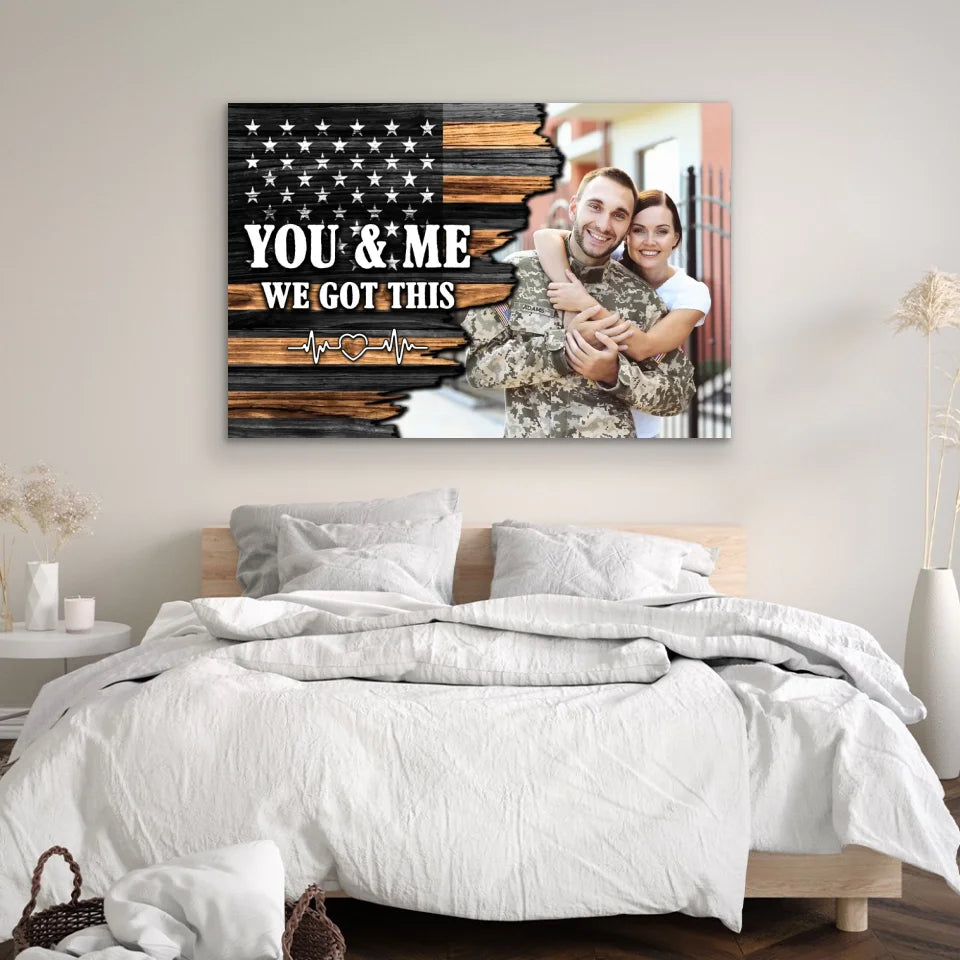 Personalized Canvas "You and me we got this - USA Flag"