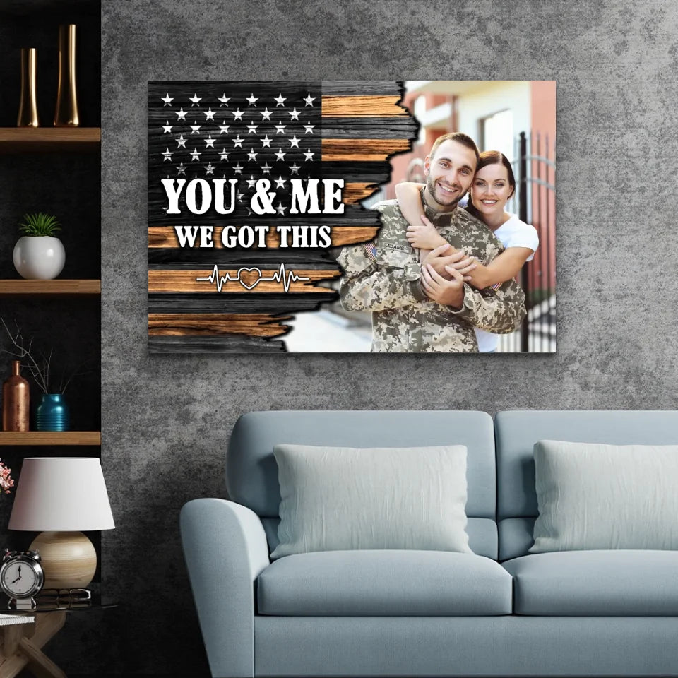 Personalized Canvas "You and me we got this - USA Flag"