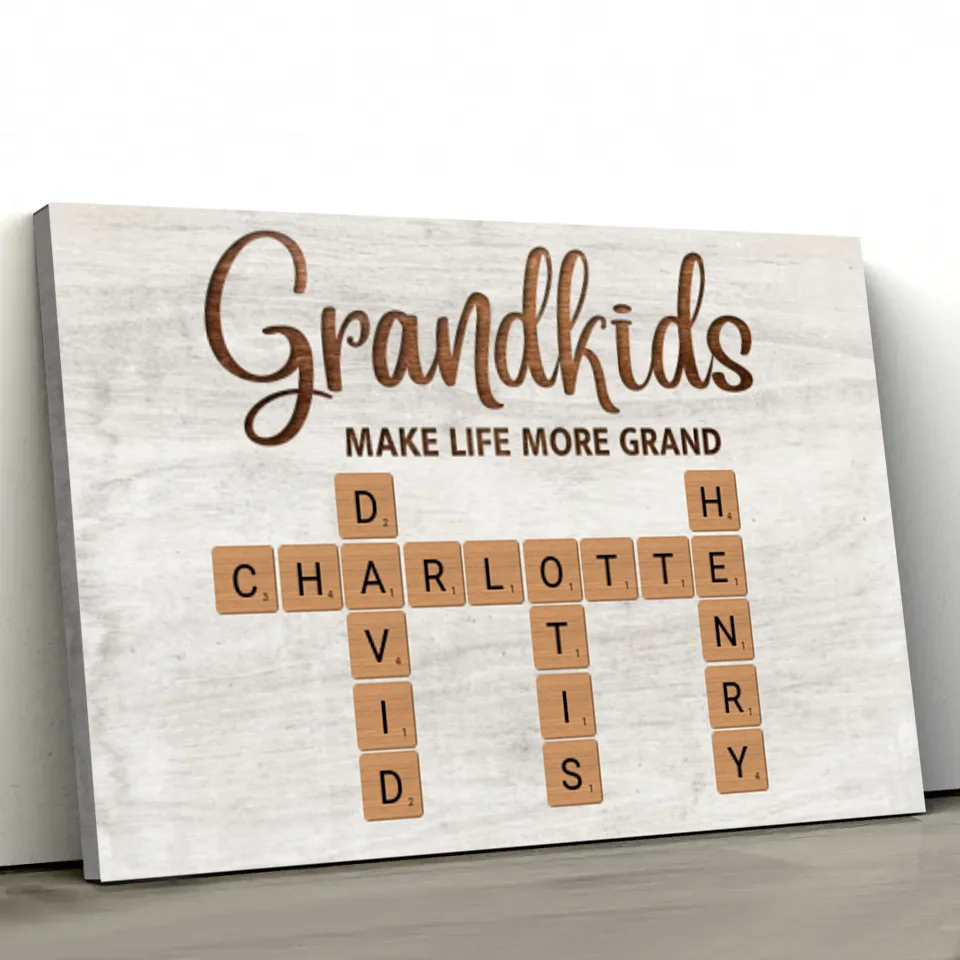 Personalized Canvas “Grandchildren make life more beautiful - crossword puzzle”