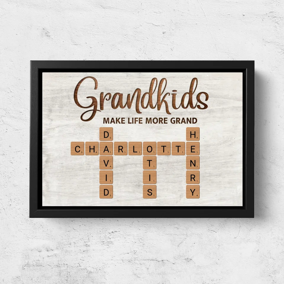 Personalized Canvas “Grandchildren make life more beautiful - crossword puzzle”