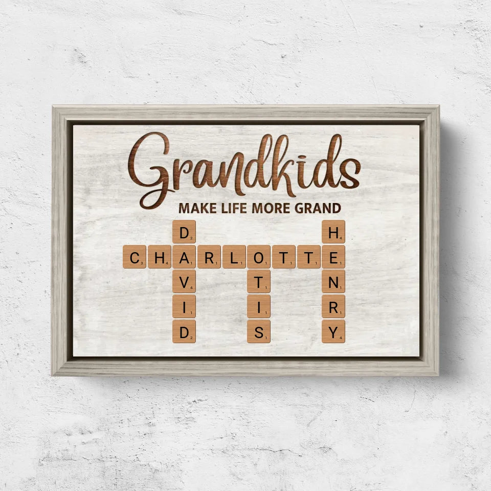 Personalized Canvas “Grandchildren make life more beautiful - crossword puzzle”