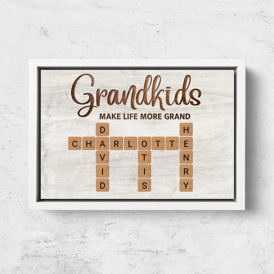 Personalized Canvas “Grandchildren make life more beautiful - crossword puzzle”