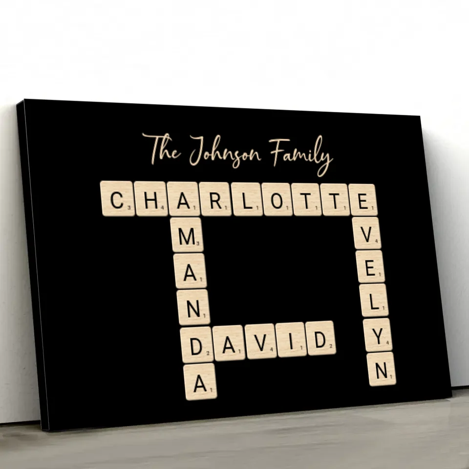 Personalized canvas “Family crossword puzzle - Horizontal”