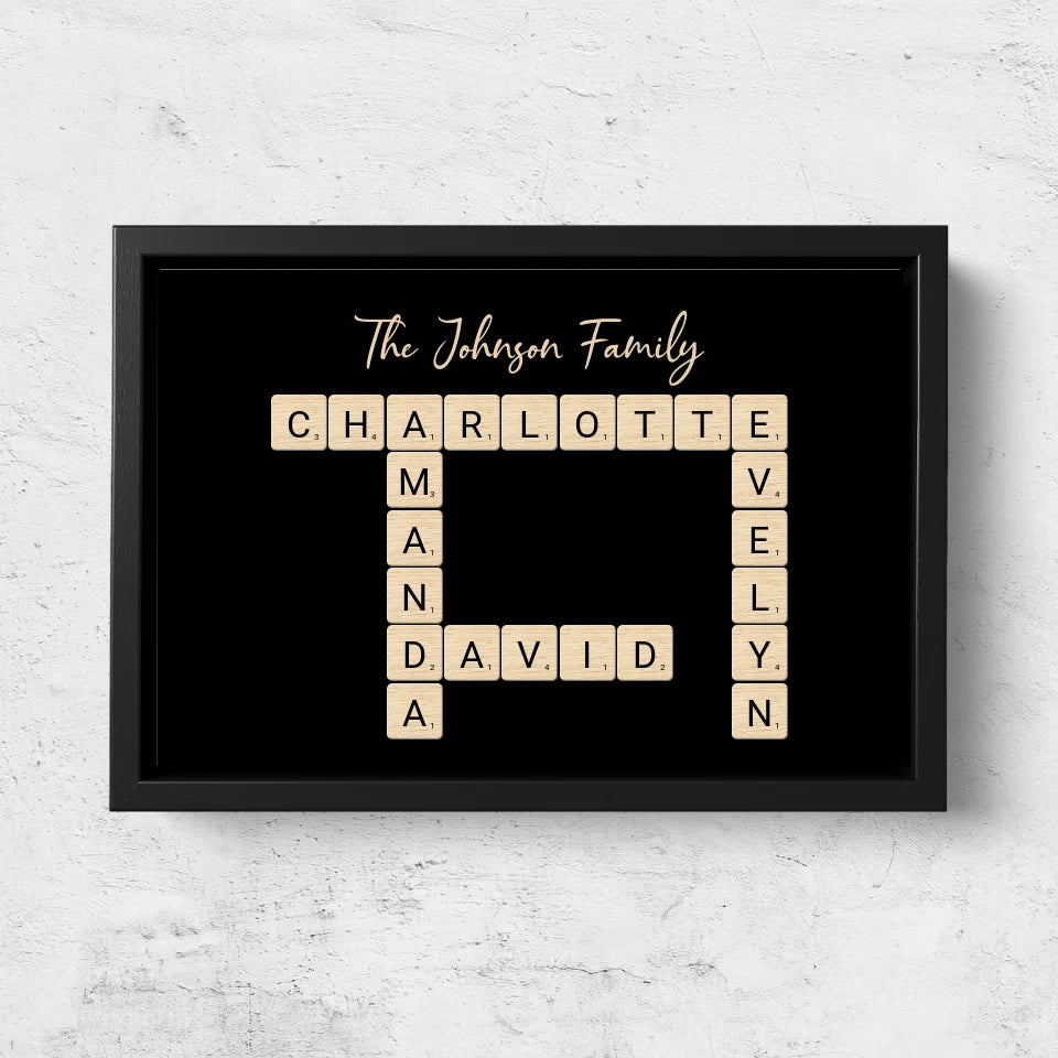 Personalized canvas “Family crossword puzzle - Horizontal”