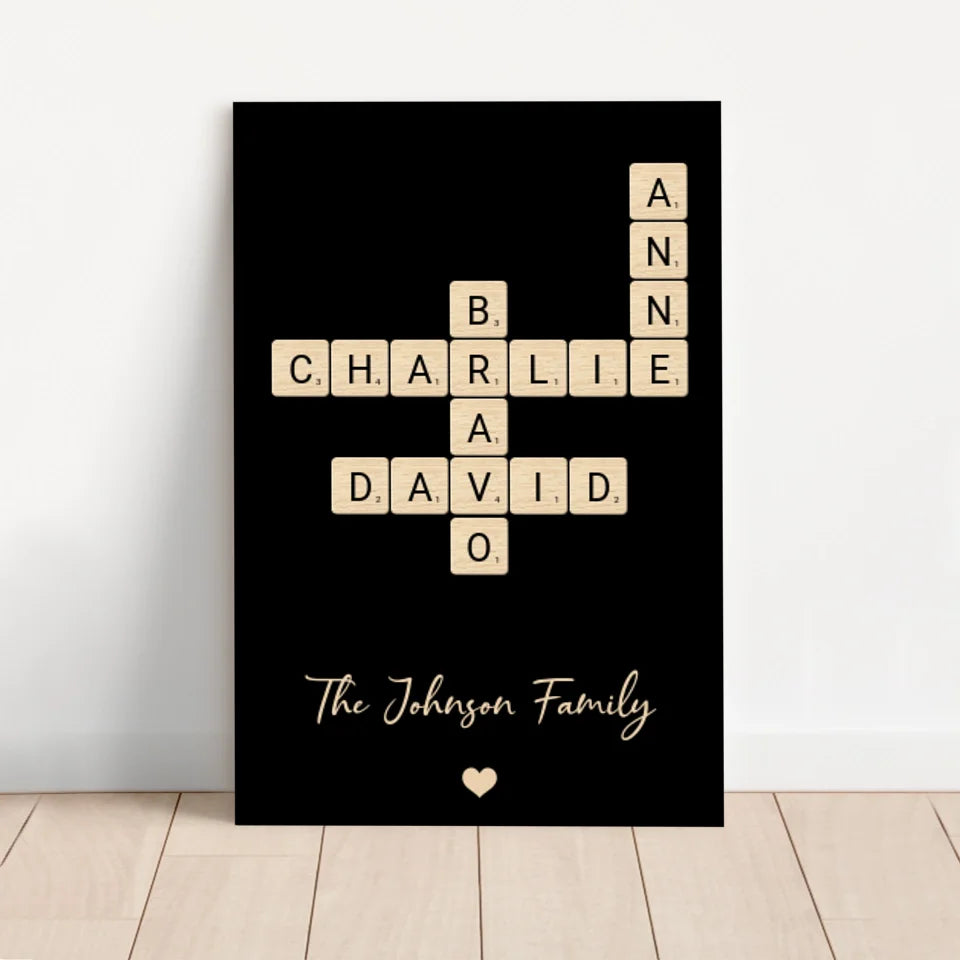 Personalized Canvas "Family Crossword Art"