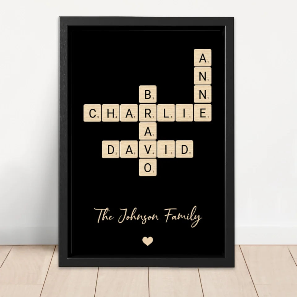 Personalized Canvas "Family Crossword Art"