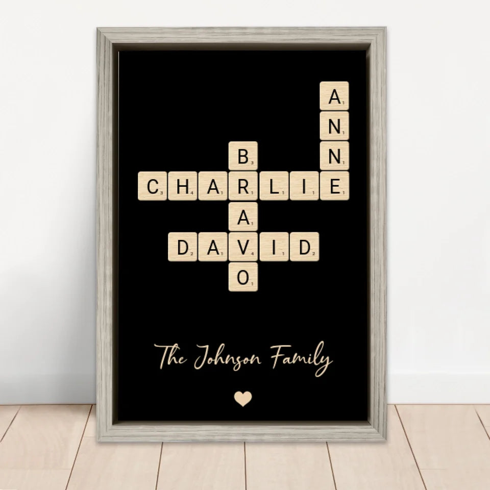 Personalized Canvas "Family Crossword Art"