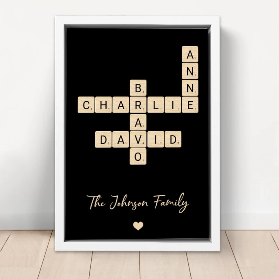 Personalized Canvas "Family Crossword Art"