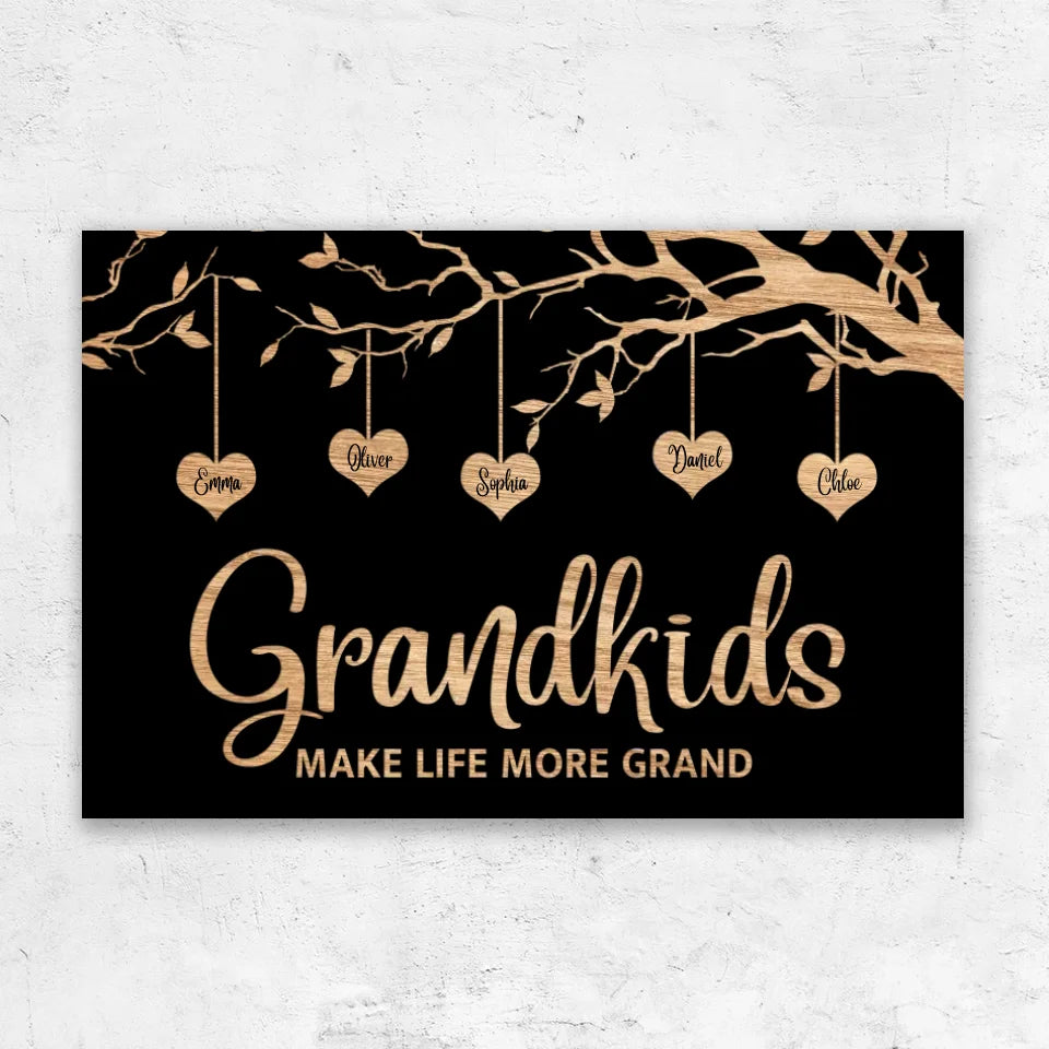 Personalized Canvas "Family Tree with black background"