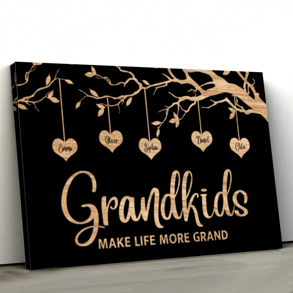 Personalized Canvas "Family Tree with black background"