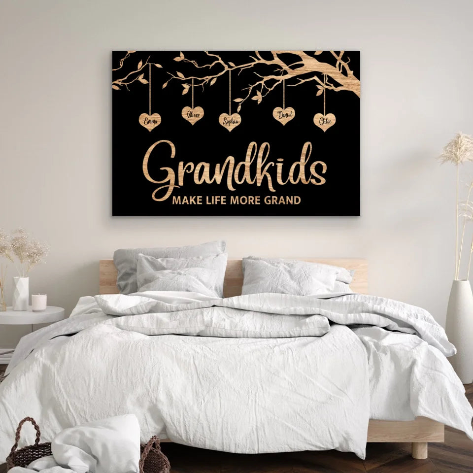 Personalized Canvas "Family Tree with black background"