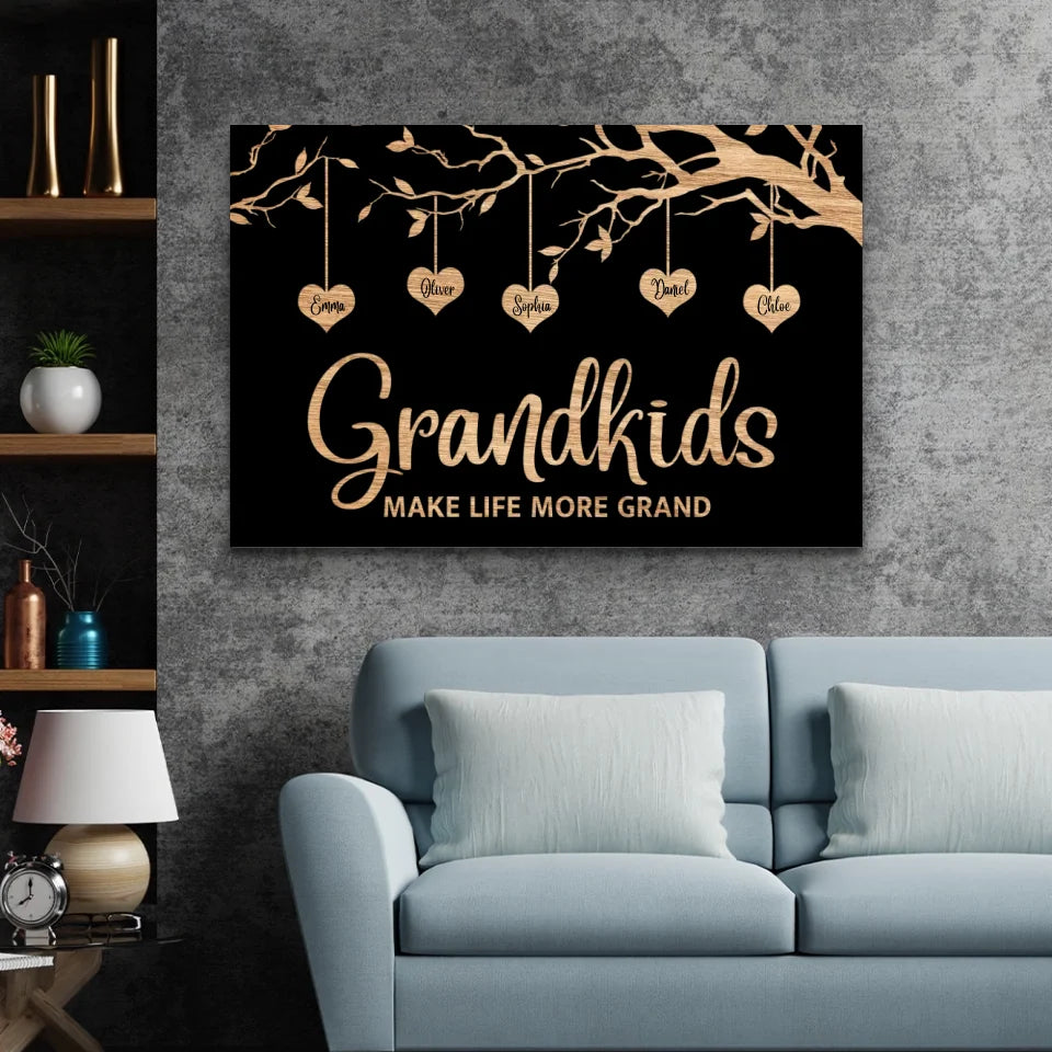 Personalized Canvas "Family Tree with black background"