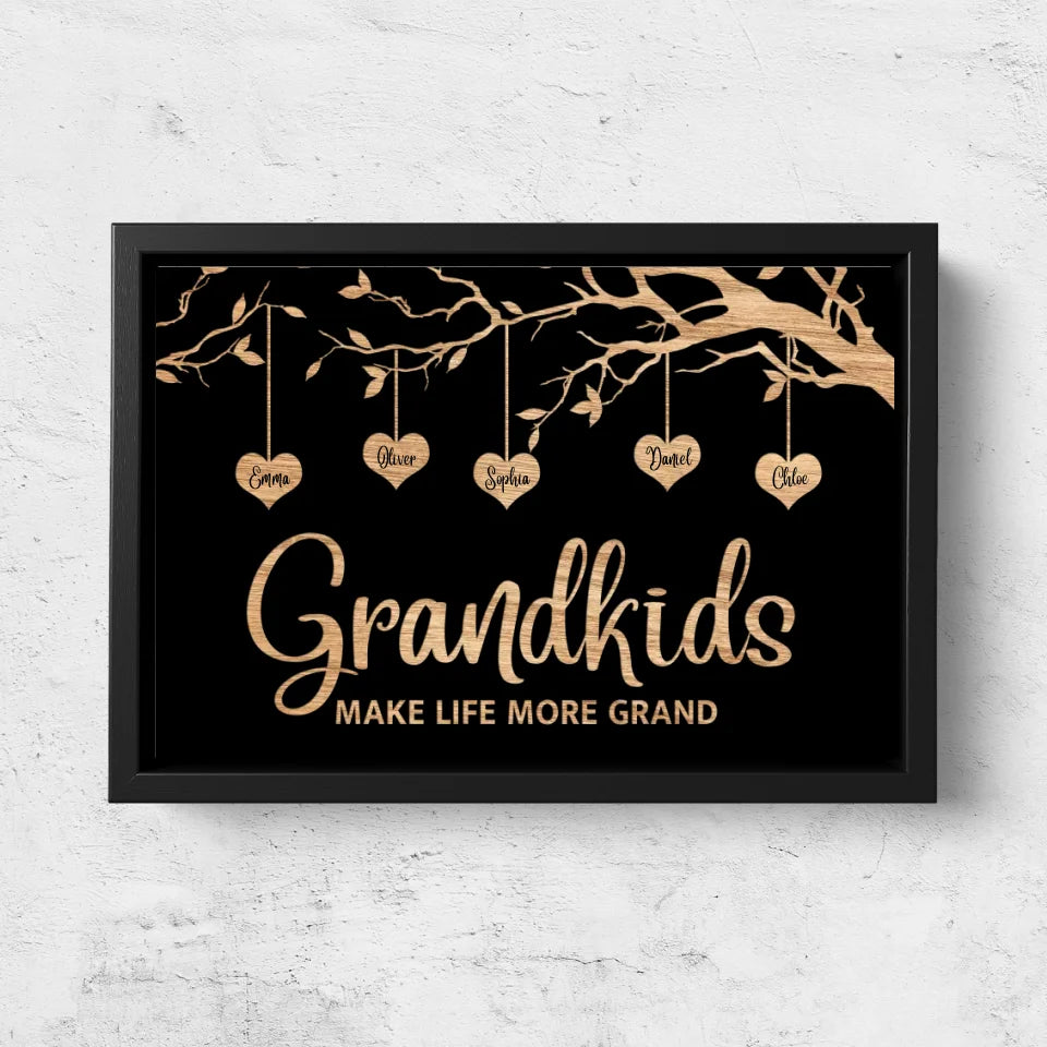 Personalized Canvas "Family Tree with black background"