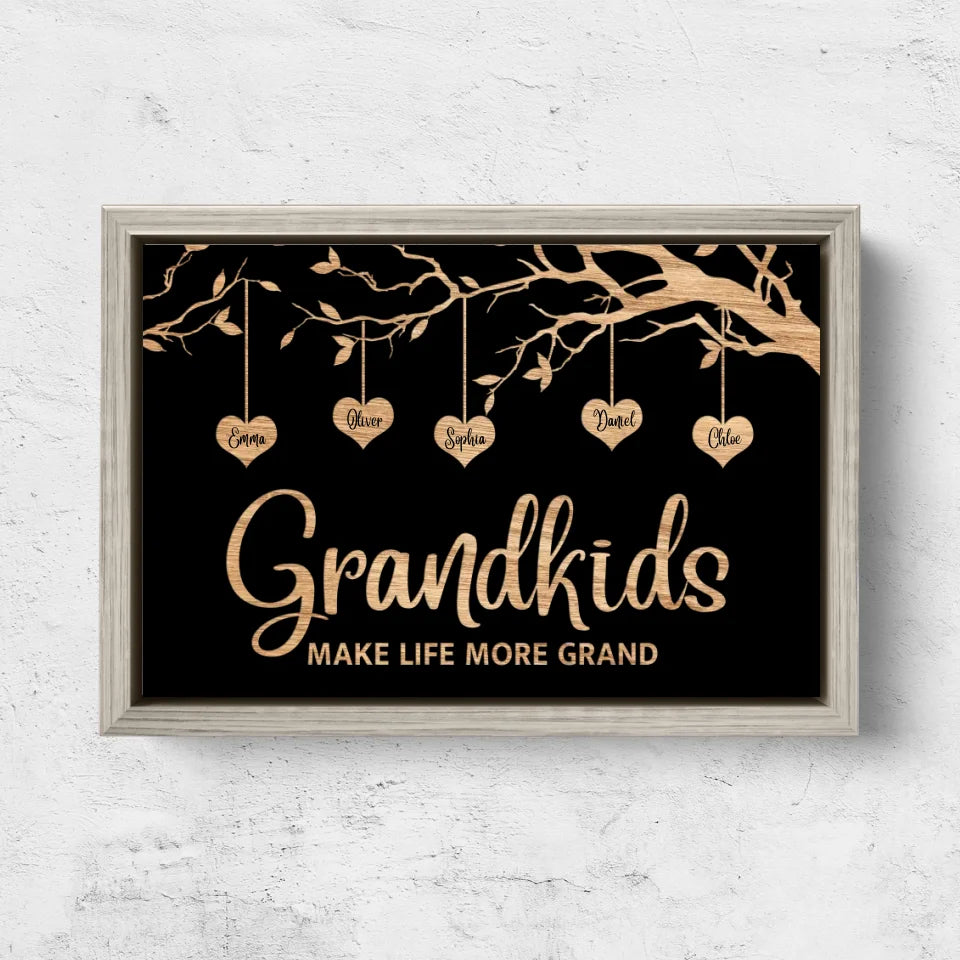 Personalized Canvas "Family Tree with black background"