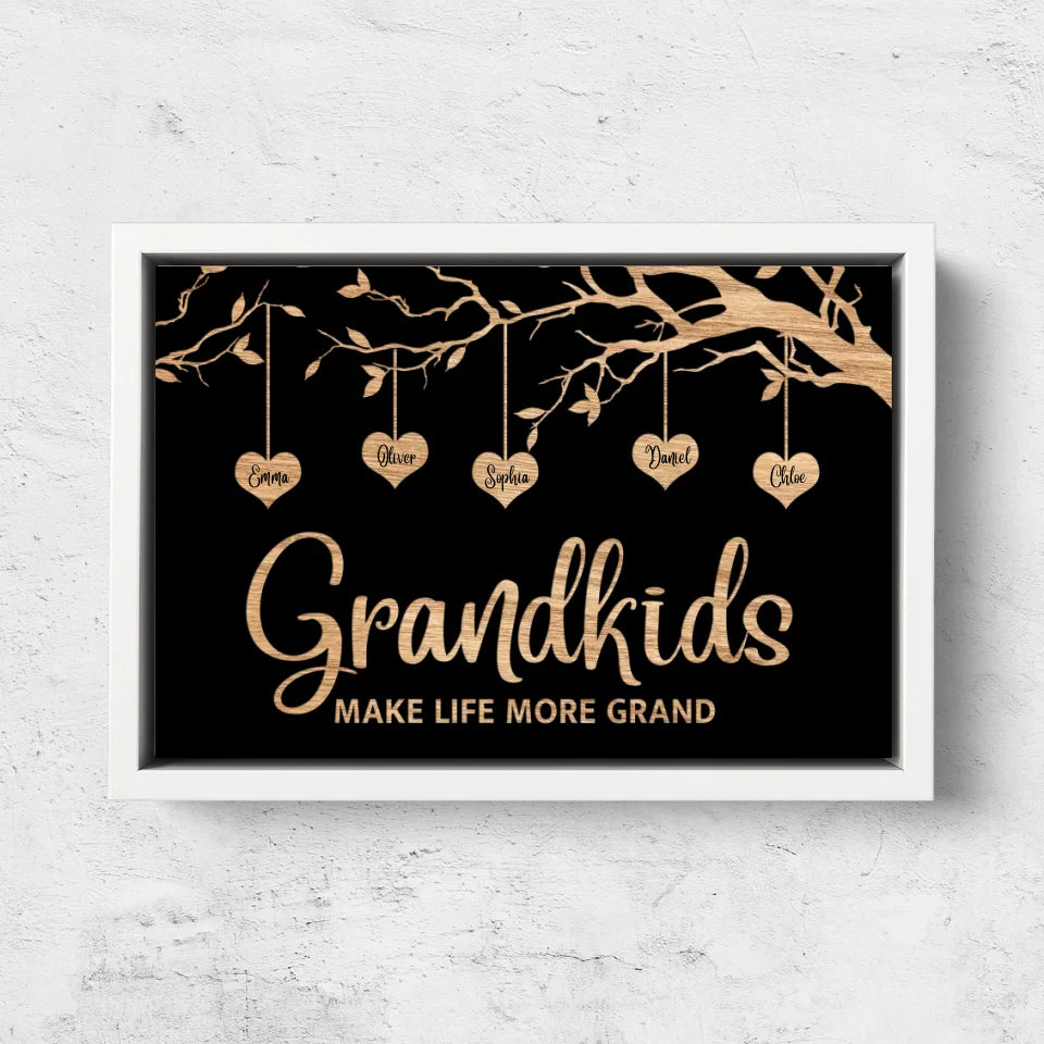 Personalized Canvas "Family Tree with black background"