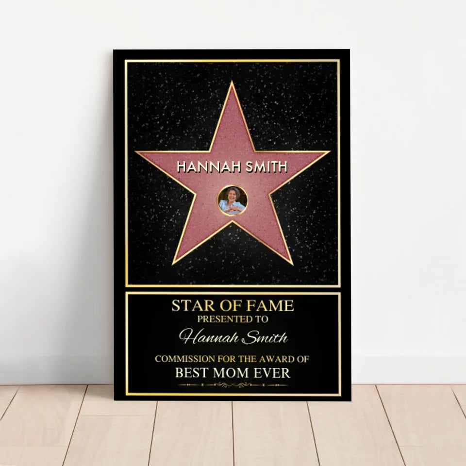 Personalized Canvas "Star of Fame - with custom photo"