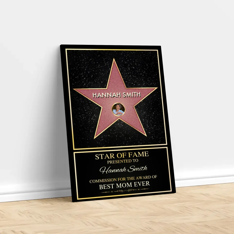 Personalized Canvas "Star of Fame - with custom photo"