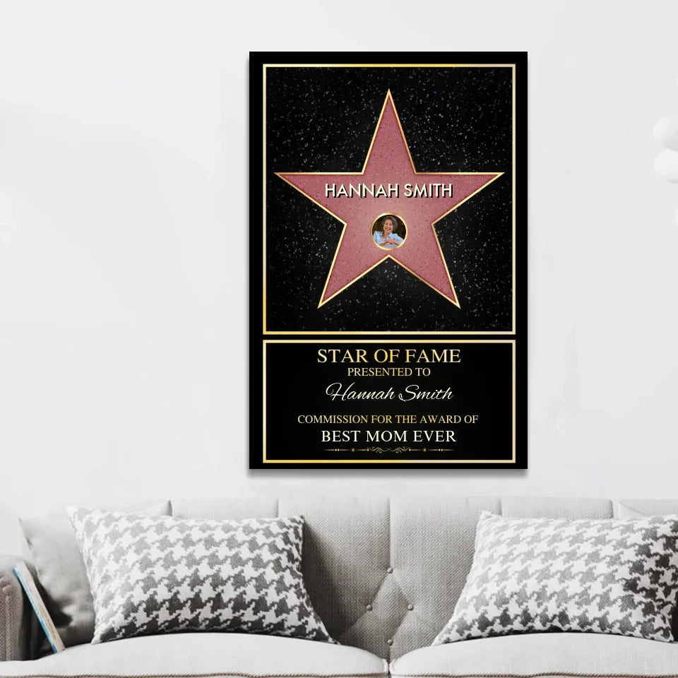 Personalized Canvas "Star of Fame - with custom photo"