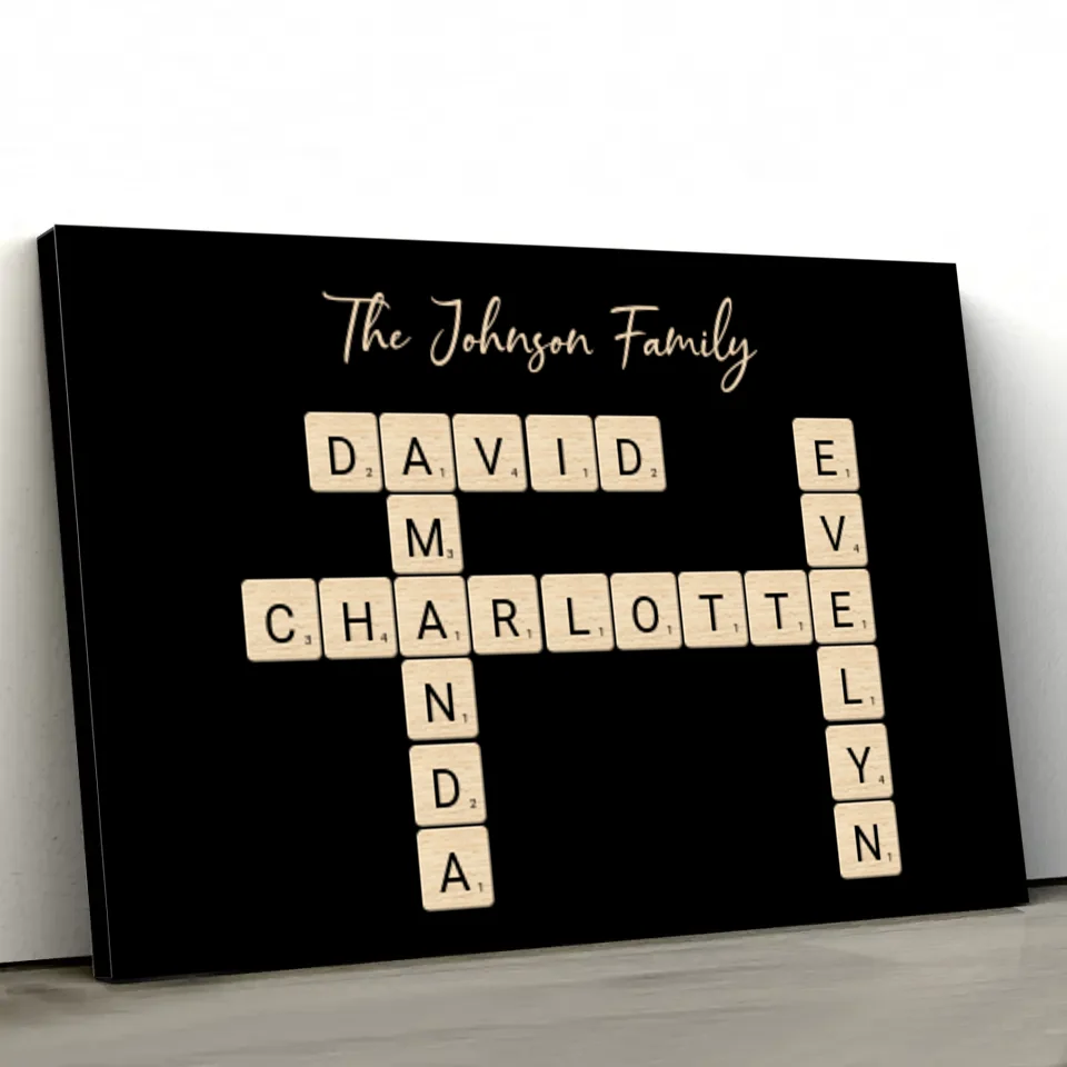 Personalized canvas “Family crossword puzzle - Horizontal”