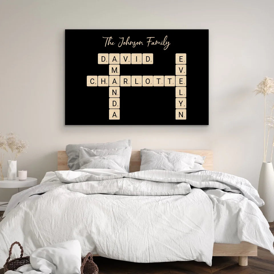 Personalized canvas “Family crossword puzzle - Horizontal”