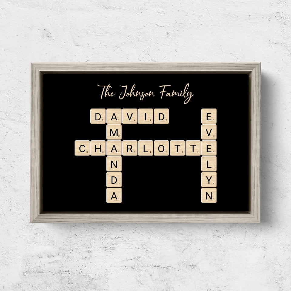 Personalized canvas “Family crossword puzzle - Horizontal”