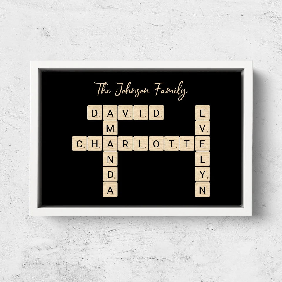 Personalized canvas “Family crossword puzzle - Horizontal”