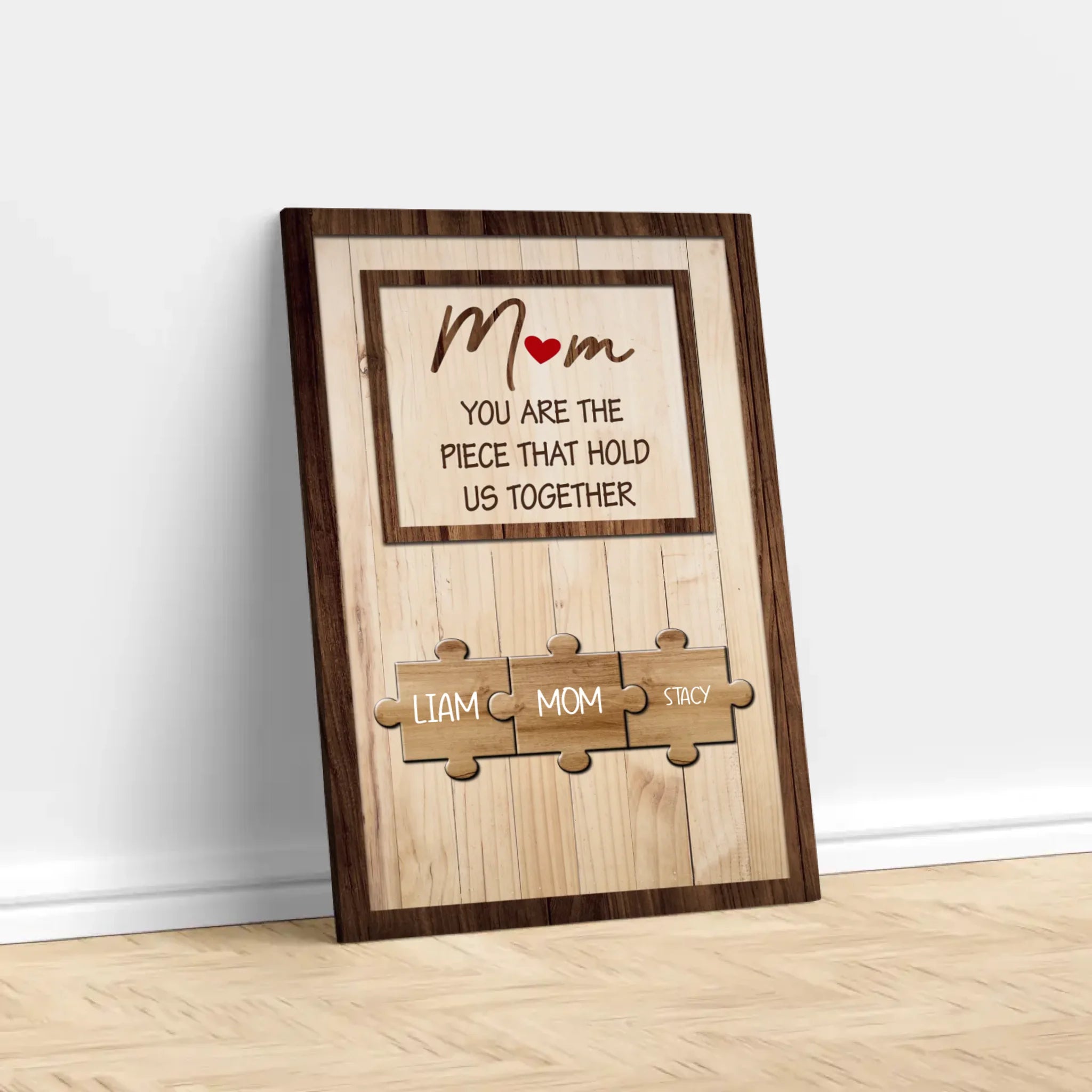 Personalized Canvas "Mom holds us together"