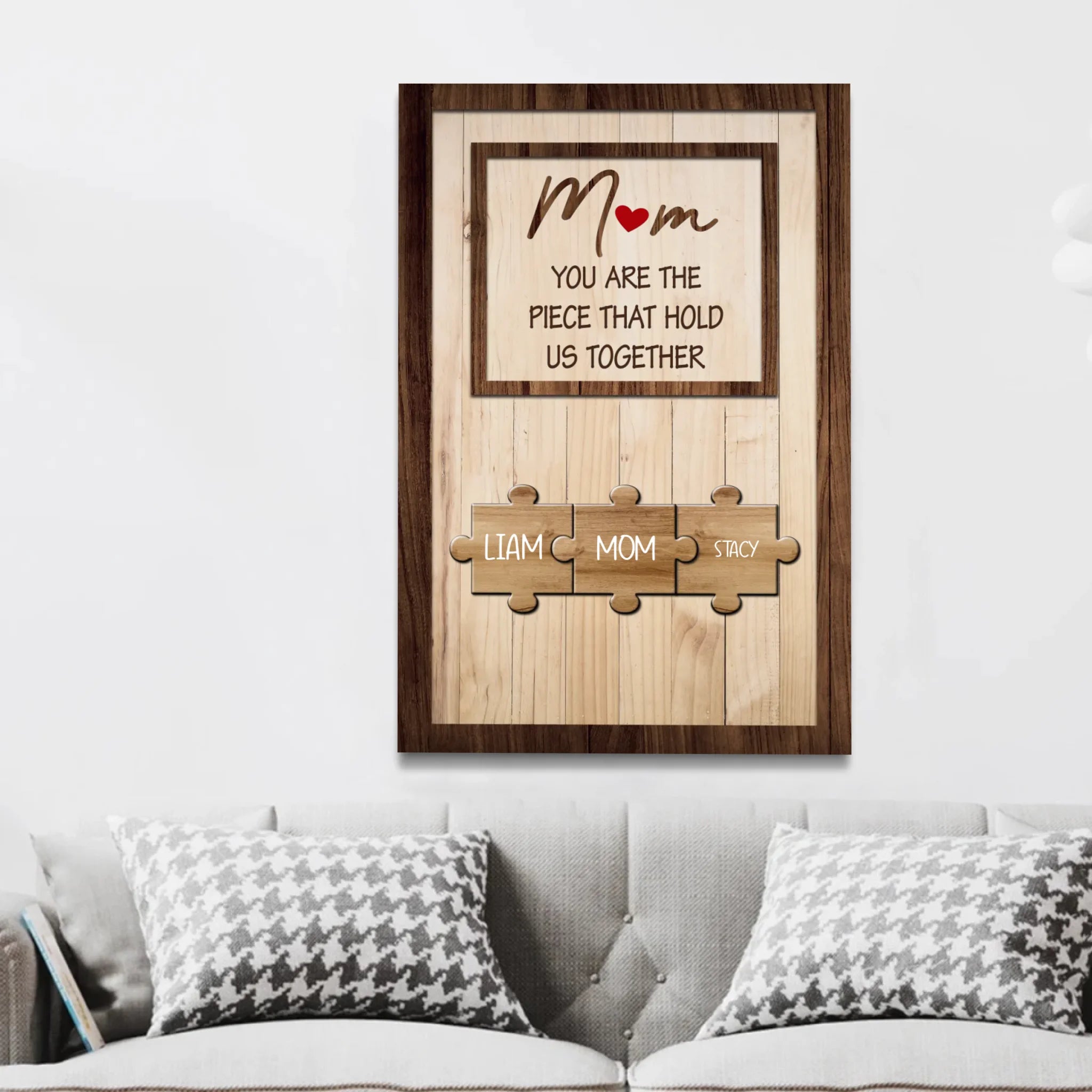 Personalized Canvas "Mom holds us together"