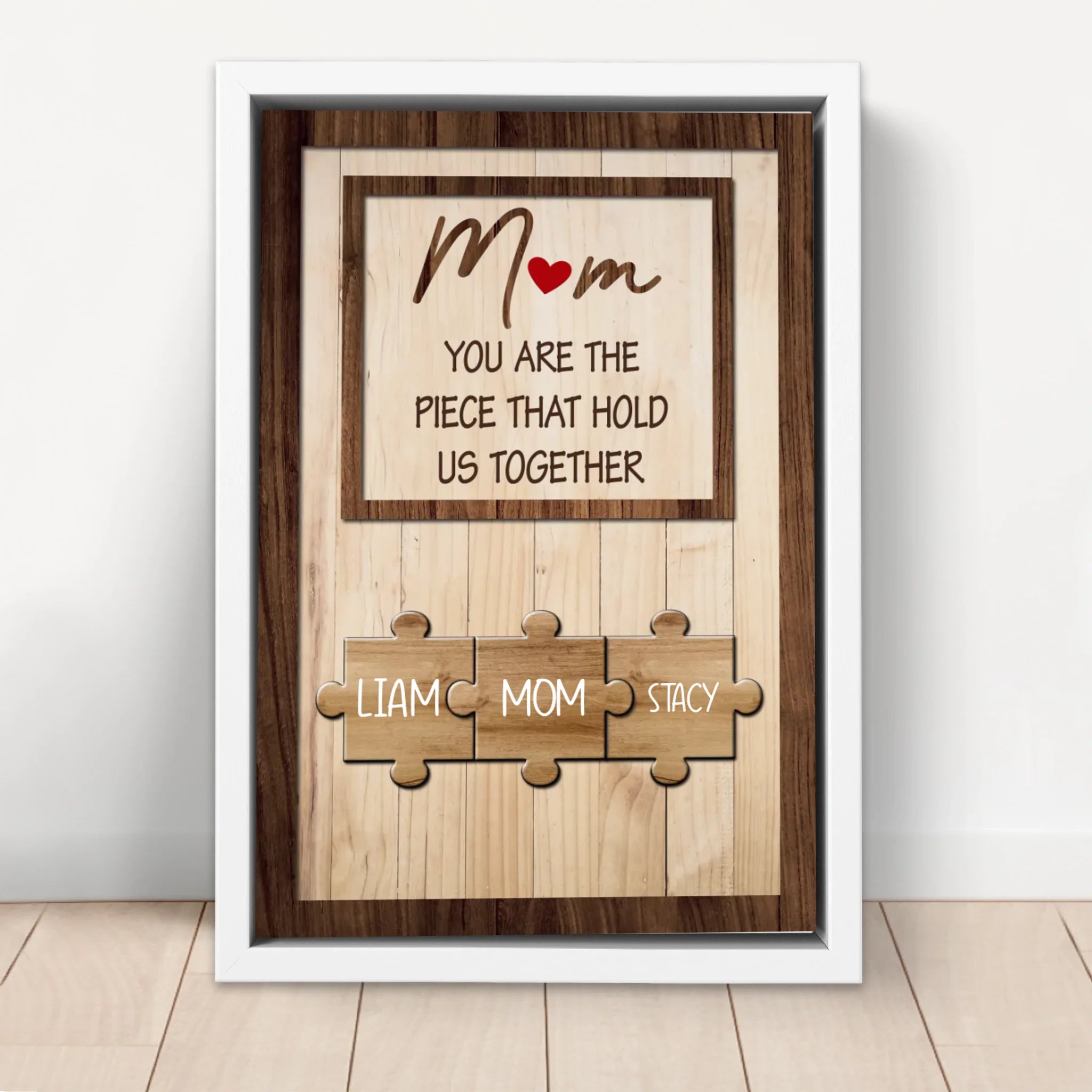 Personalized Canvas "Mom holds us together"