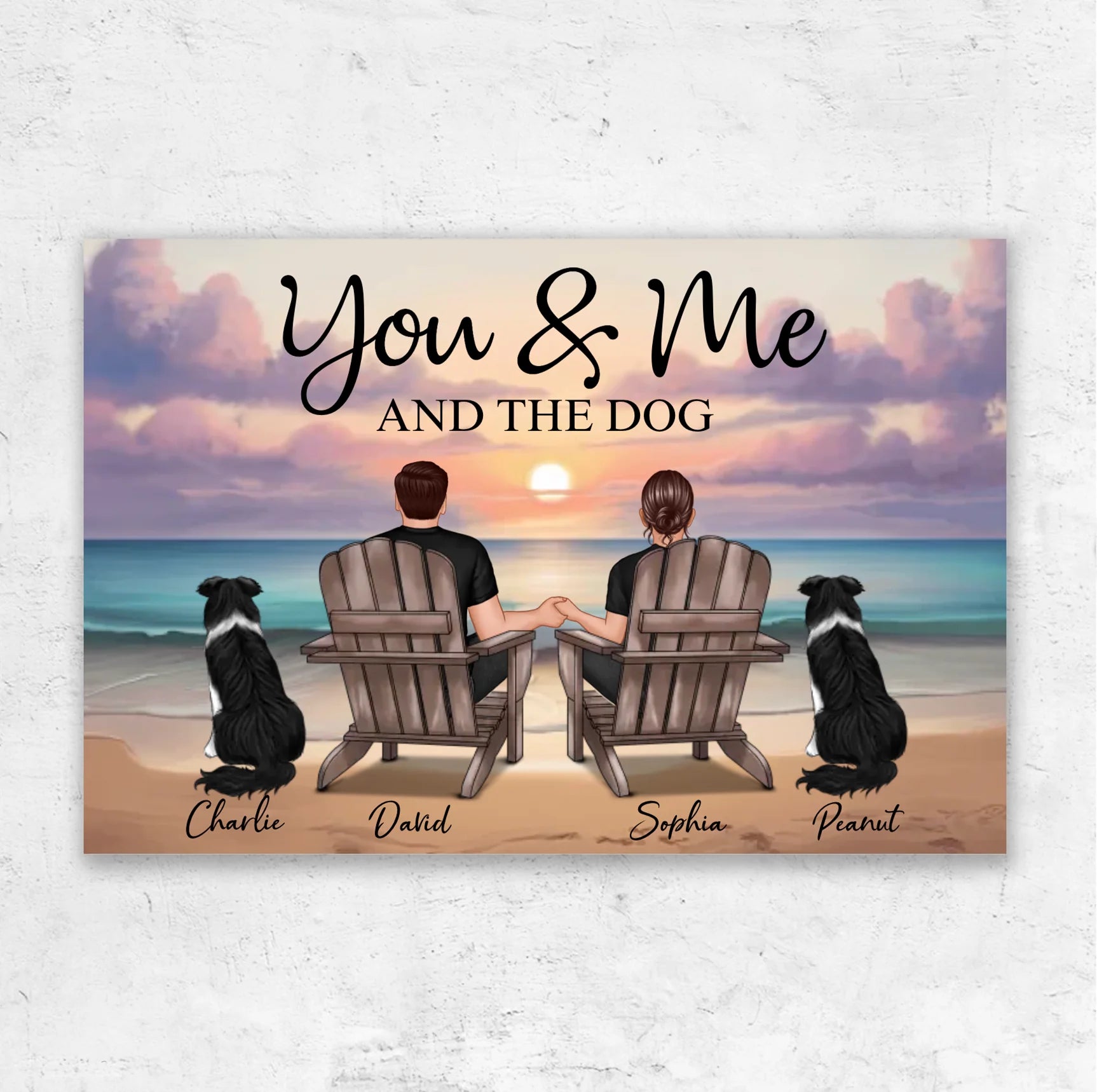 Personalized Canvas “You and me and our pet”