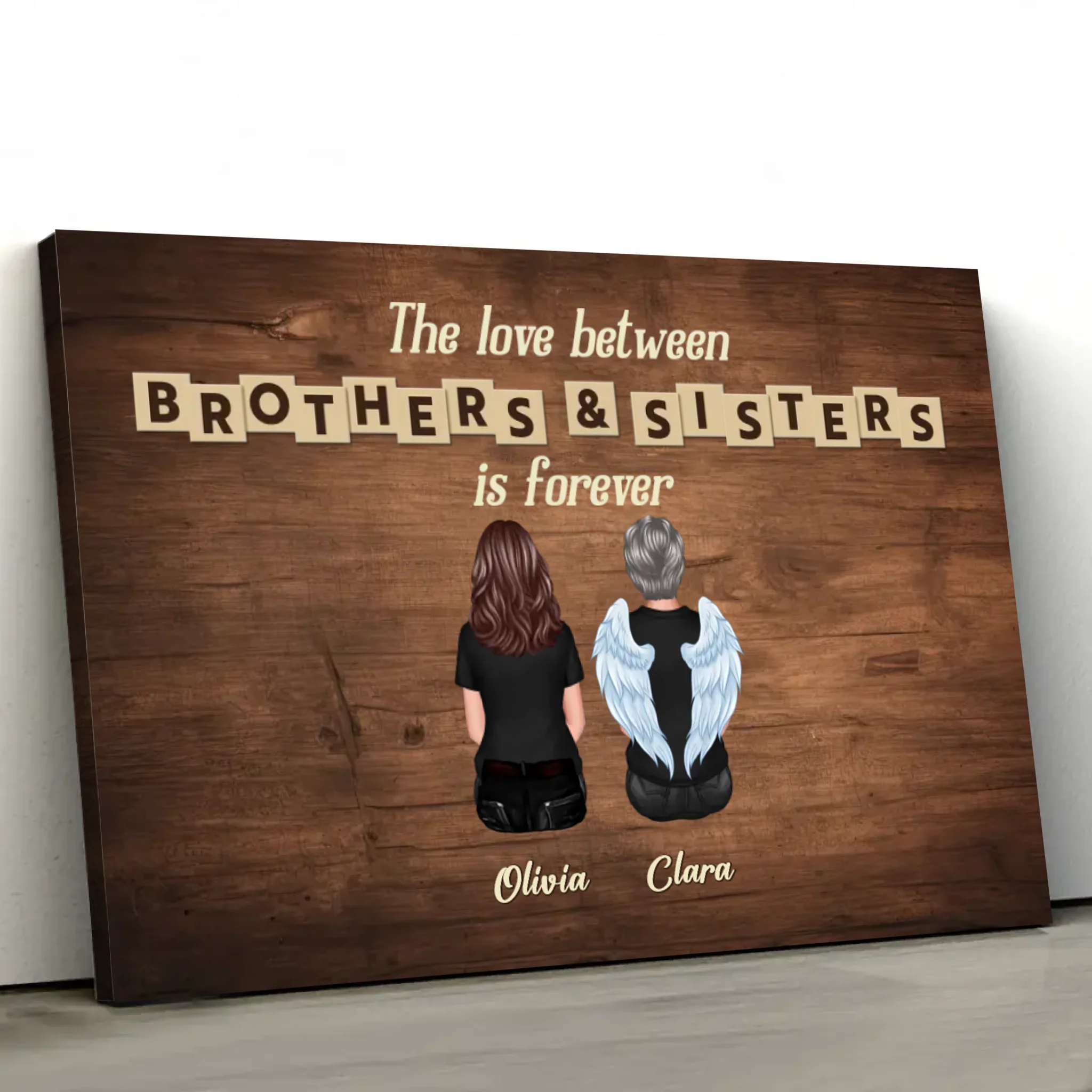 Personalized Canvas “Love between brothers & sisters is forever”