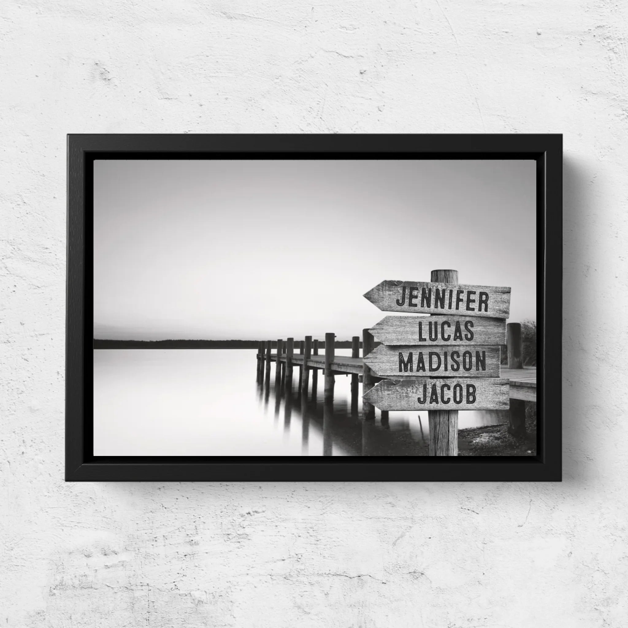 Personalized Canvas "Shared Signpost at the Lake“