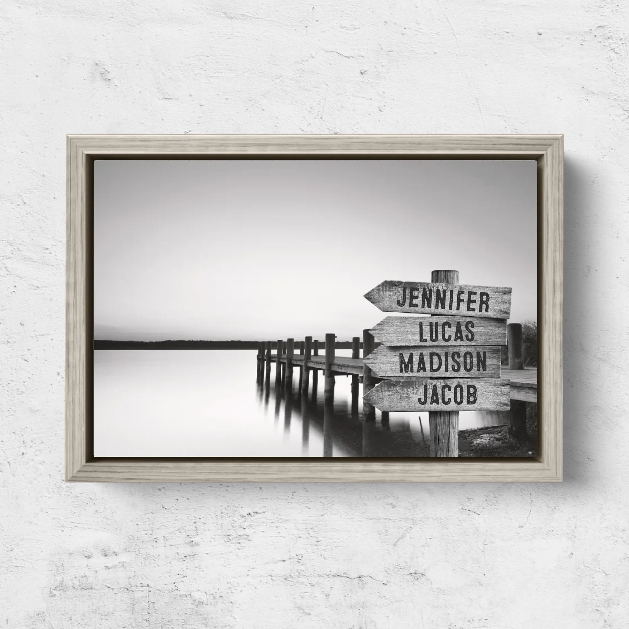 Personalized Canvas "Shared Signpost at the Lake“
