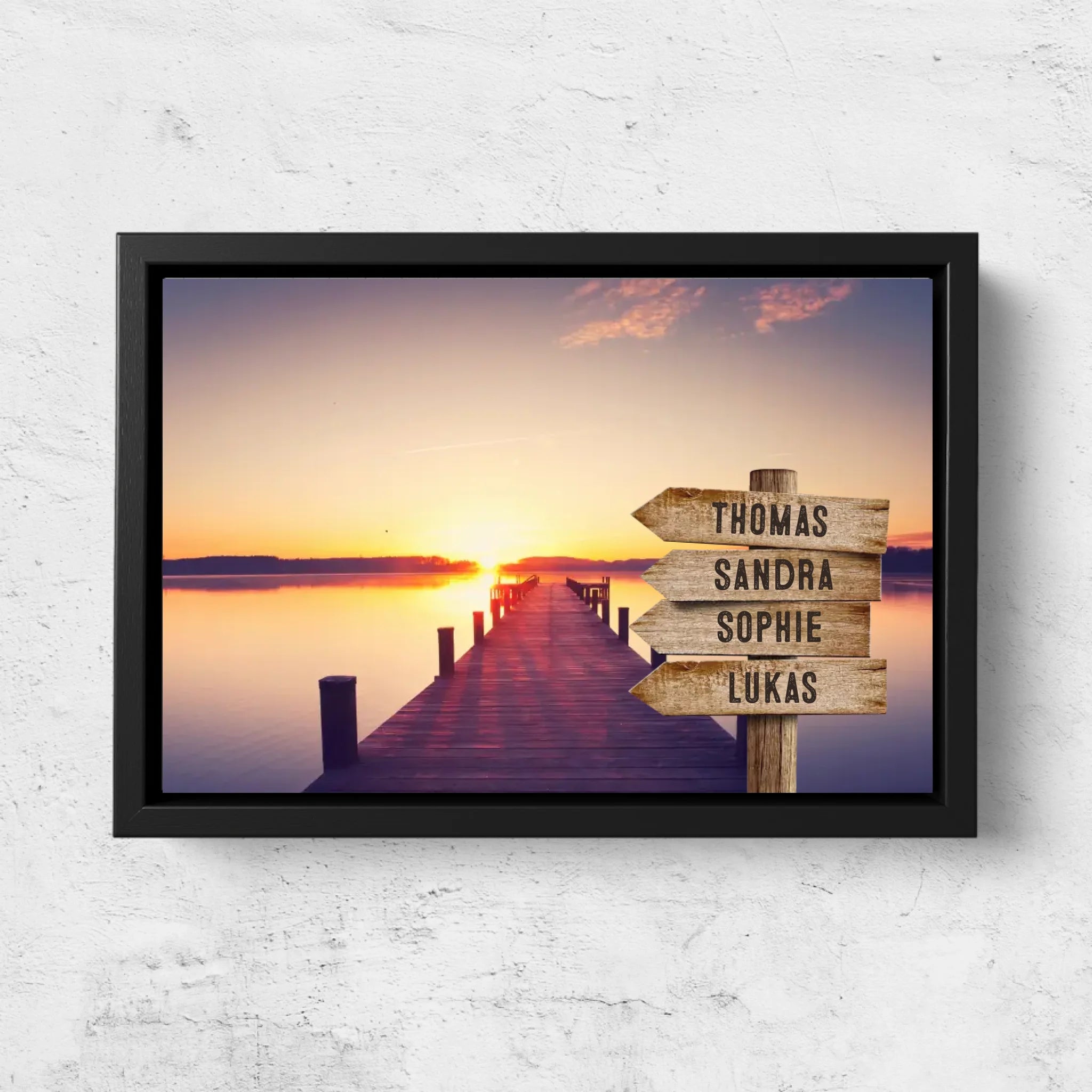 Personalized Canvas "Shared Signpost at the Pier"