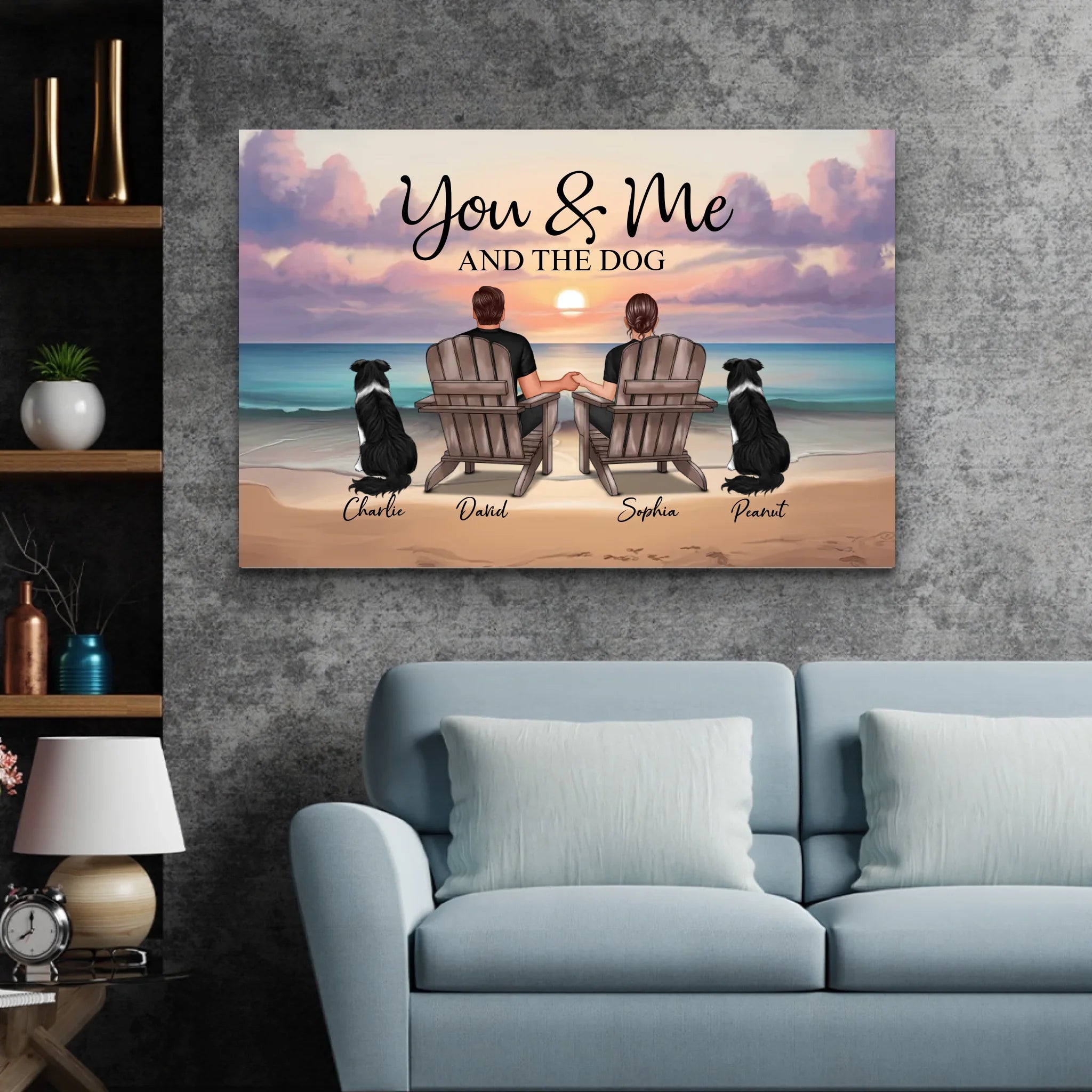 Personalized Canvas “You and me and our pet”
