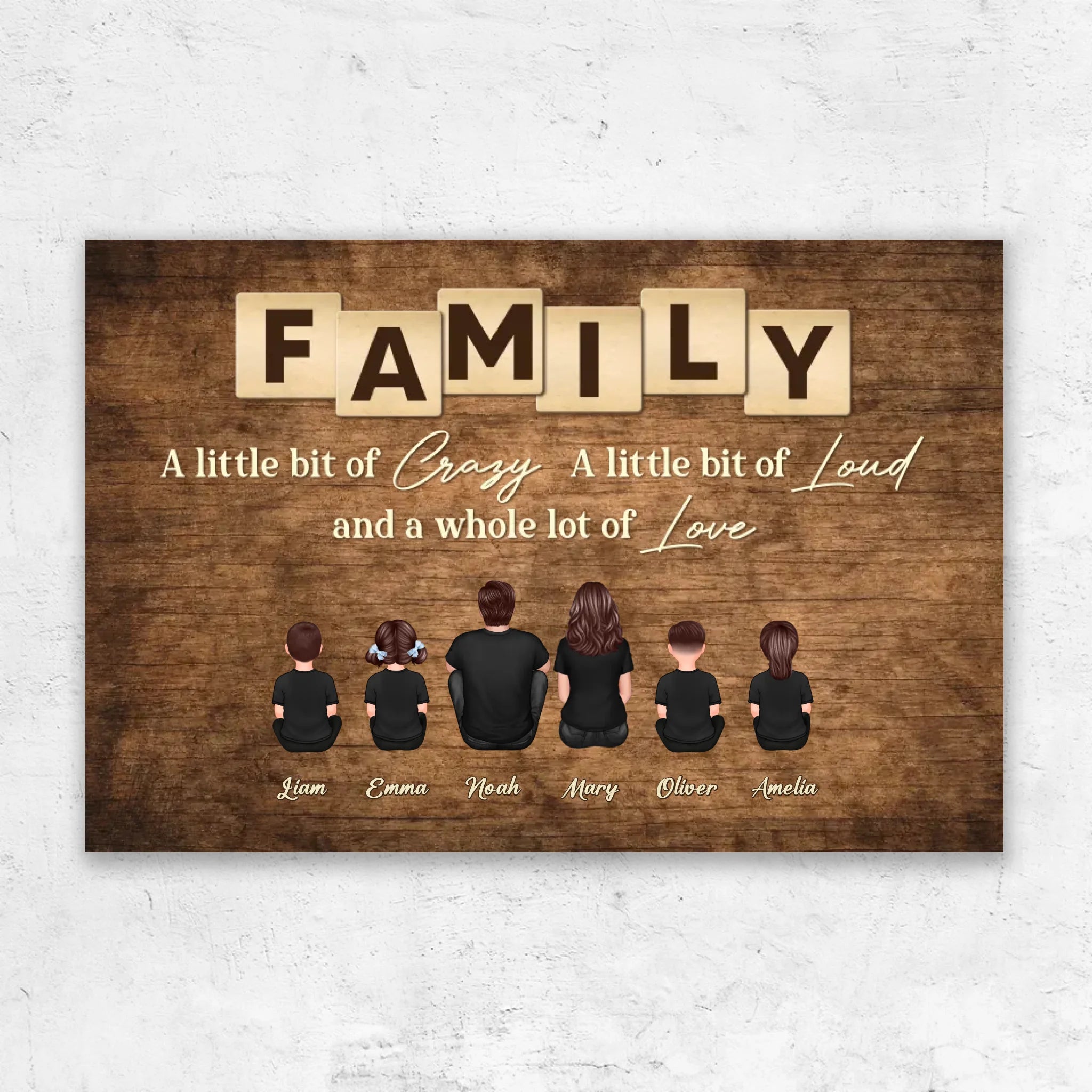 Personalized Canvas "Family, crazy, loud and lots of love"