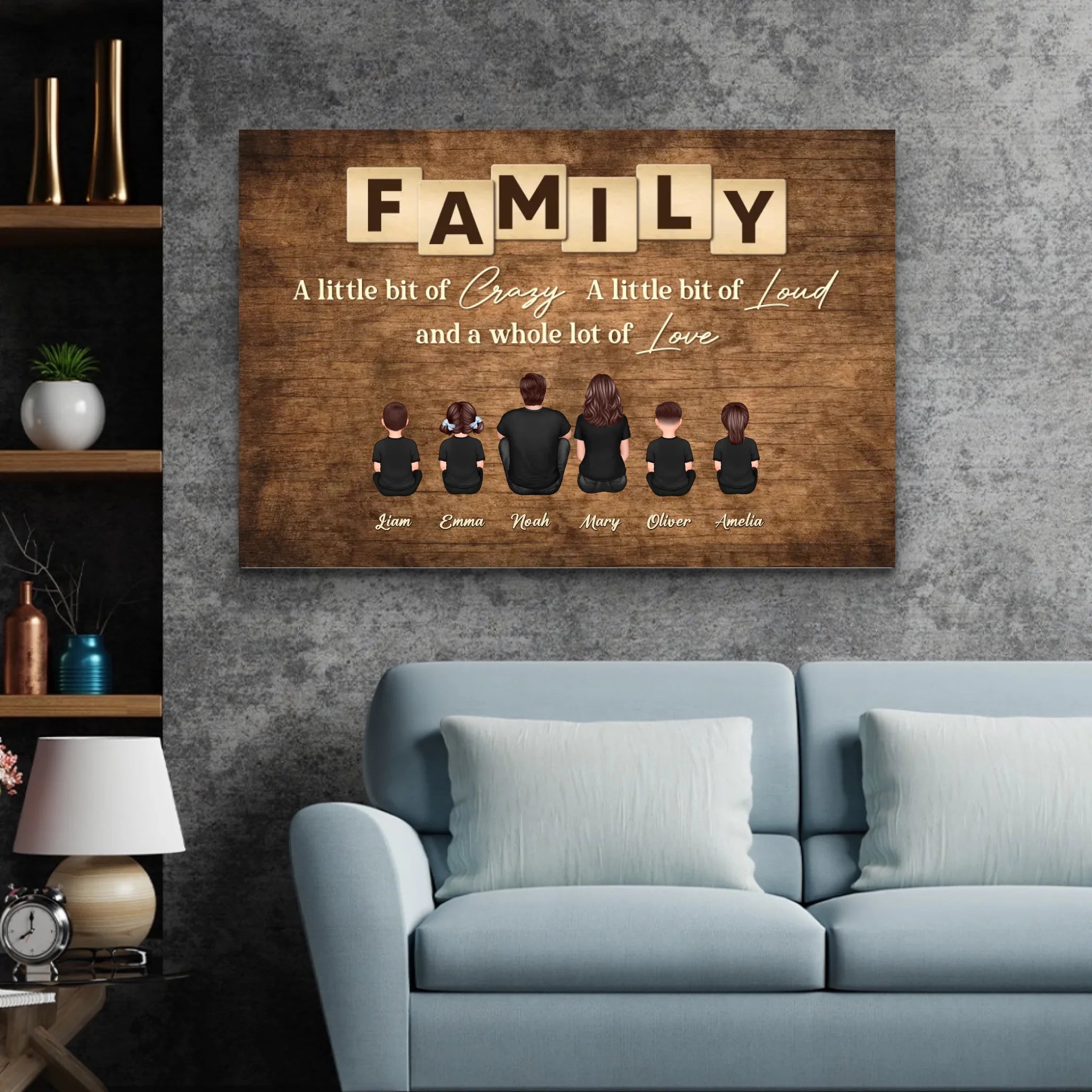 Personalized Canvas "Family, crazy, loud and lots of love"