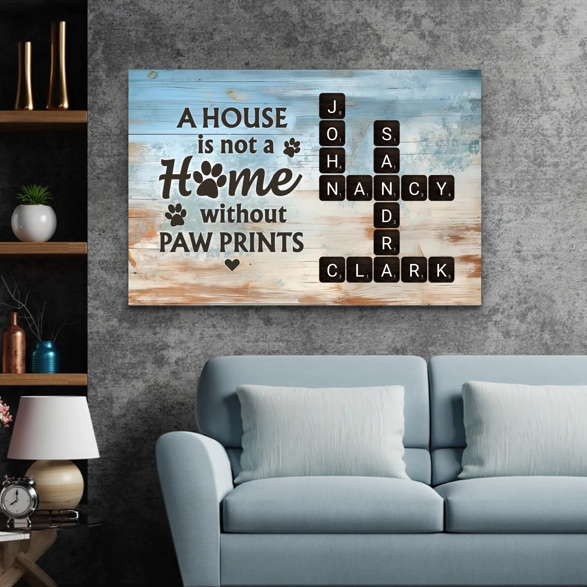 Personalized Canvas “A house is not a home without paw prints"
