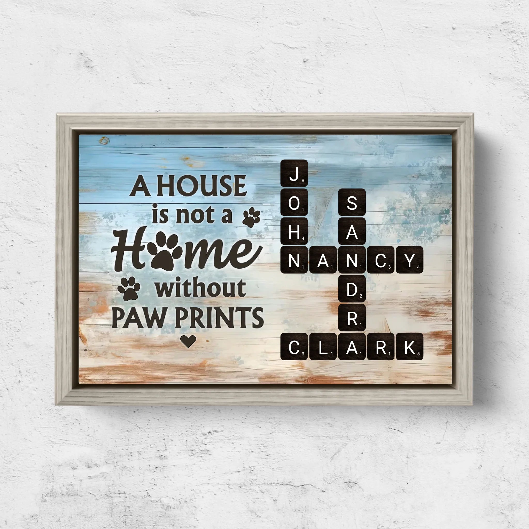 Personalized Canvas “A house is not a home without paw prints"