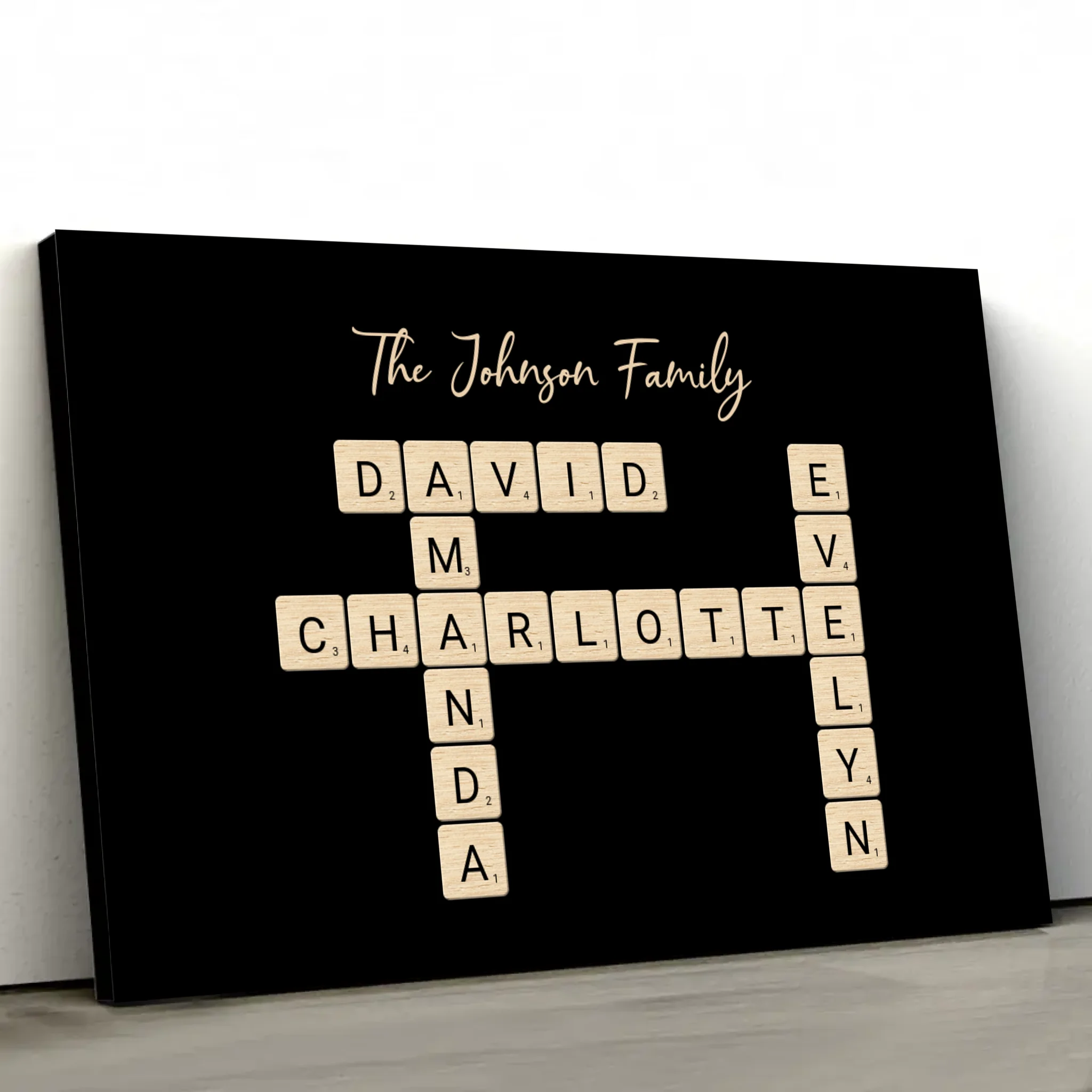 Personalized canvas “Family crossword puzzle - Horizontal”